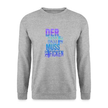 The bass must fuck, boxes, - Unisex Sweatshirt - salt & pepper - Front - Alina (178cm) & Michal (187cm)