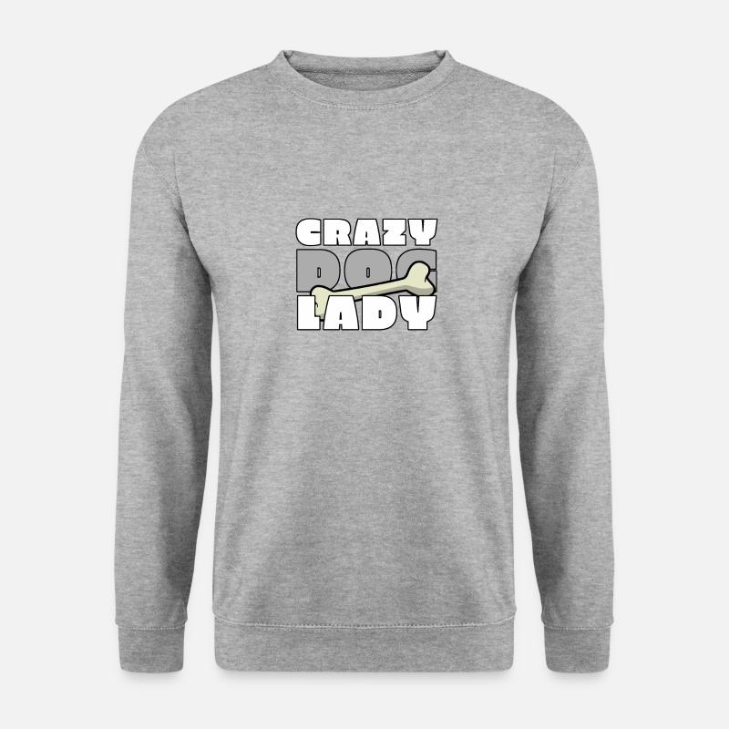 Crazy Dog Lady - Unisex Pullover - Weißgrau meliert