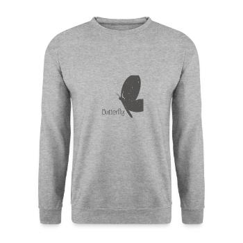Butterfly butterfly - Unisex Sweatshirt - salt & pepper - Front - Alina (178cm) & Michal (187cm)