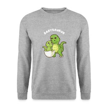 Babysaurus - Cadeau assorti de famille drôle - Sweat-shirt Unisexe - gris chiné - Devant - Alina (178cm) & Michal (187cm)