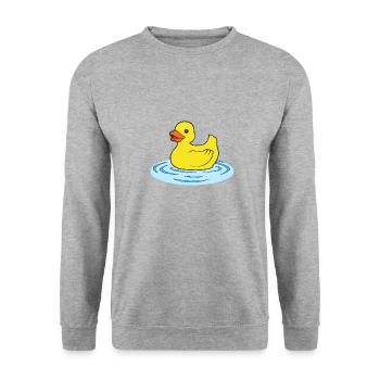 Badeente - Unisex Pullover - Weißgrau meliert - Vorne - Alina (178cm) & Michal (187cm)