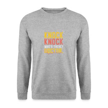 Rescue Service Gift Knock Knock Doctor - Unisex Sweatshirt - salt & pepper - Front - Alina (178cm) & Michal (187cm)