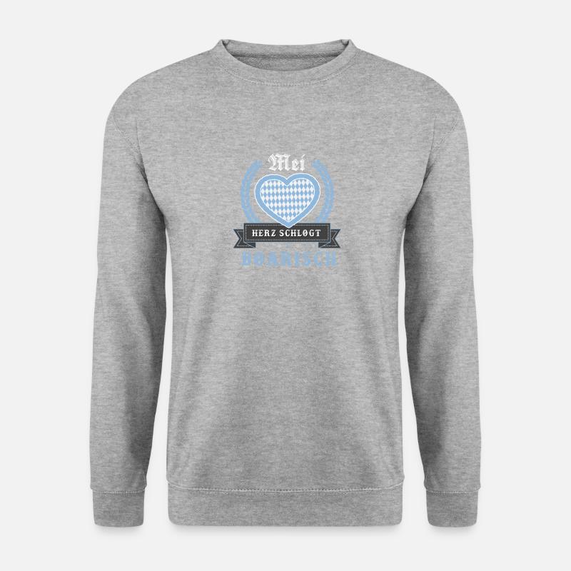Bayern Bayrisch lustig Heimat Geschenk Geburtstag - Unisex Pullover - Weißgrau meliert