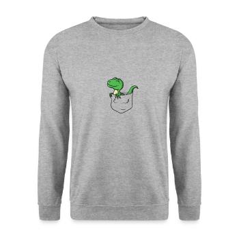 Mignon poche poitrine Dino - Sweat-shirt Unisexe - gris chiné - Devant - Alina (178cm) & Michal (187cm)