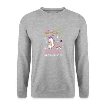 Give me a rocking unicorn gift - Unisex Sweatshirt - salt & pepper - Front - Alina (178cm) & Michal (187cm)