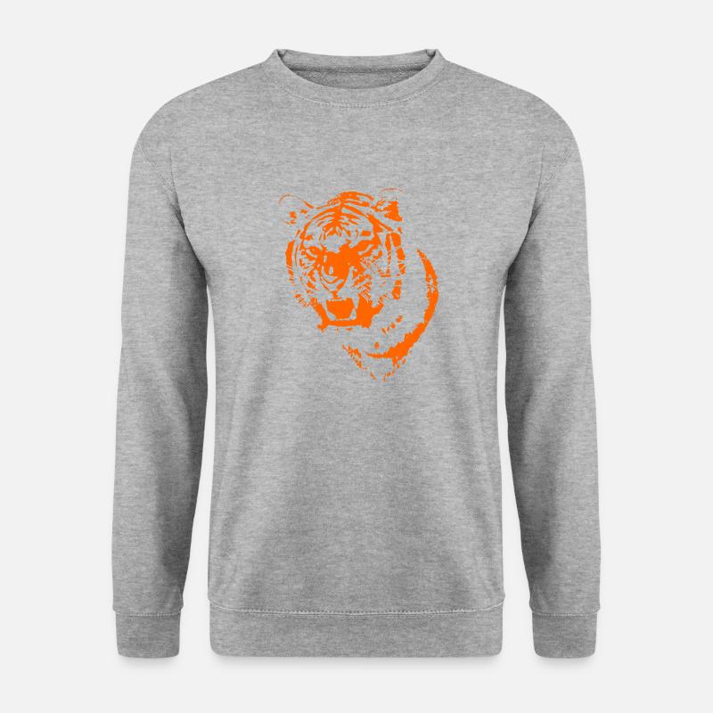 Tiger - Unisex Pullover - Weißgrau meliert