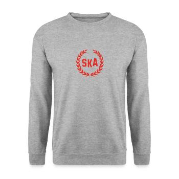 SKA musique laurel couronne skinhead - Sweat-shirt Unisexe - gris chiné - Devant - Alina (178cm) & Michal (187cm)