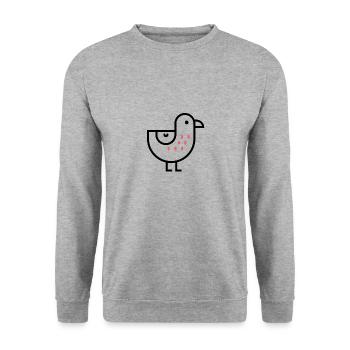 Süßer Vogel - Unisex Pullover - Weißgrau meliert - Vorne - Alina (178cm) & Michal (187cm)