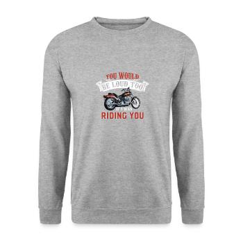 Motard, motocyclette - Sweat-shirt Unisexe - gris chiné - Devant - Alina (178cm) & Michal (187cm)