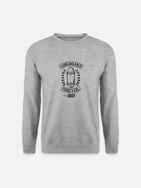 Longboard Surf Surfing Vintage Shirt für immer - Unisex Pullover - Weißgrau meliert
