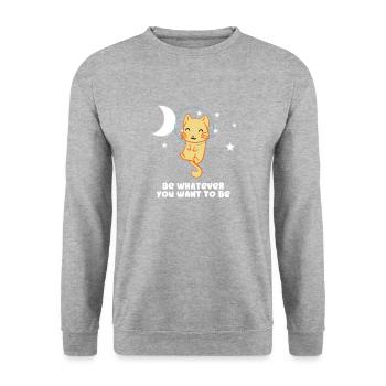 Chat - Chats T-Shirt - Chats - Soyez vous-même - Sweat-shirt Unisexe - gris chiné - Devant - Alina (178cm) & Michal (187cm)