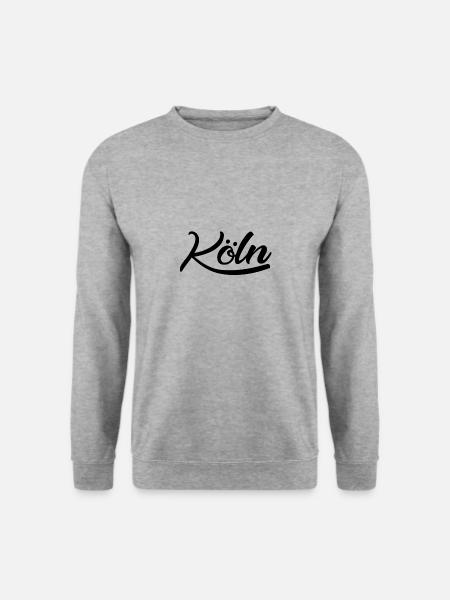 Köln Schriftzug in schwarz - Unisex Pullover - Weißgrau meliert