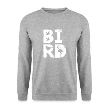 OISEAU / oiseau - Sweat-shirt Unisexe - gris chiné - Devant - Alina (178cm) & Michal (187cm)