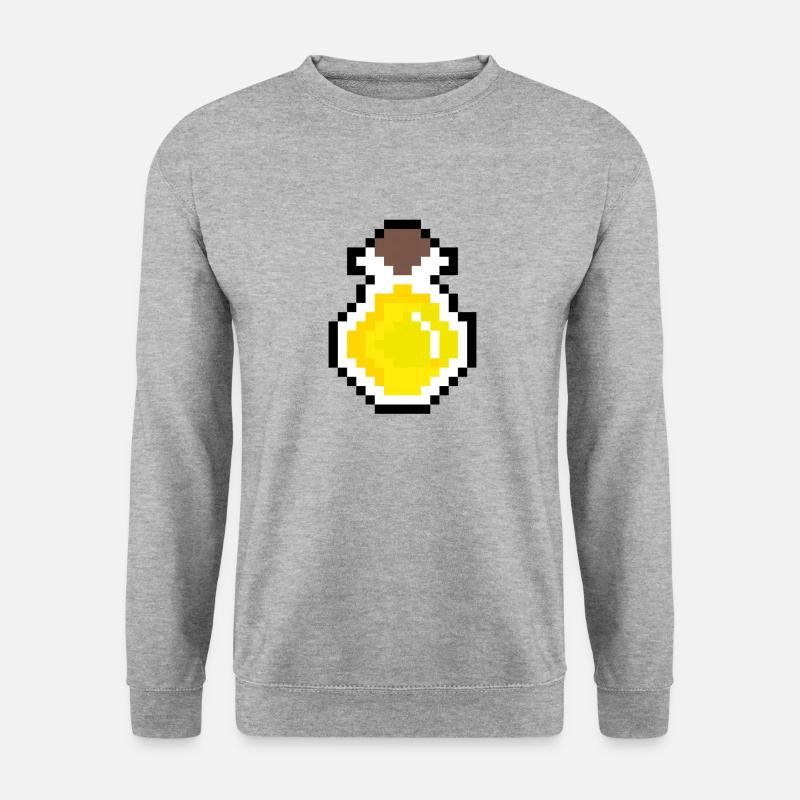 Trank gelb Pixel - Unisex Pullover - Weißgrau meliert