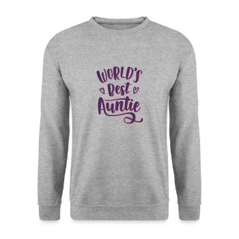 Best Aunt Ever - For the dearest aunt in the world - Unisex Sweatshirt - salt & pepper - Front - Alina (178cm) & Michal (187cm)