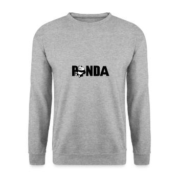 panda - Unisex Sweatshirt - salt & pepper - Front - Alina (178cm) & Michal (187cm)