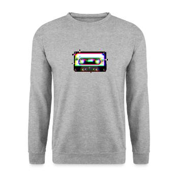 Tape Tape Glitch 90s Retro Vaporwave Aesthetic - Unisex Sweatshirt - salt & pepper - Front - Alina (178cm) & Michal (187cm)