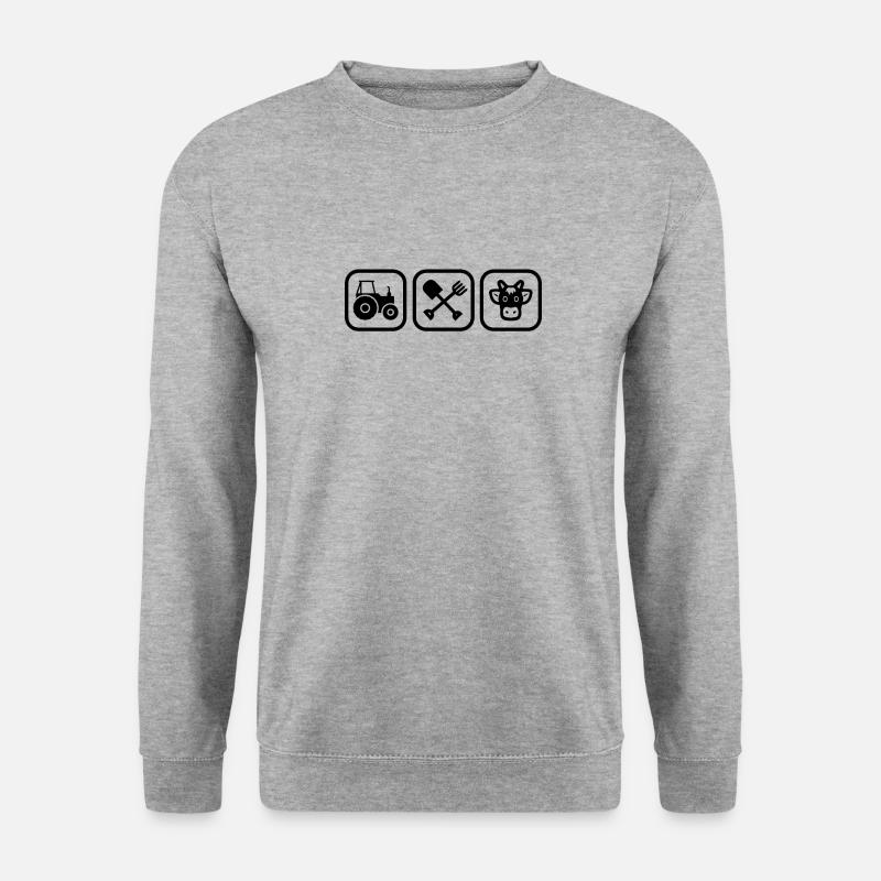 Bauernhof - Unisex Pullover - Weißgrau meliert