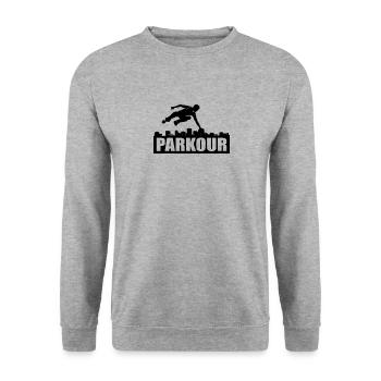 Parkour - Unisex Sweatshirt - salt & pepper - Front - Alina (178cm) & Michal (187cm)