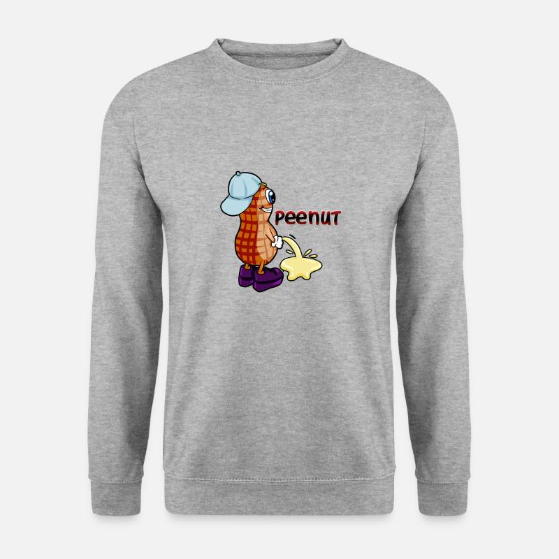 peenut Erdnuss pinkeln Nuss - Unisex Pullover - Weißgrau meliert
