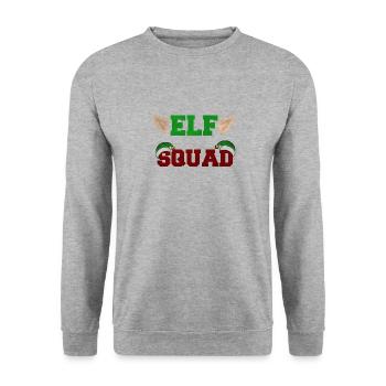 Elf Squad Funny Christmas Elves X Mas Design - Unisex Sweatshirt - salt & pepper - Front - Alina (178cm) & Michal (187cm)