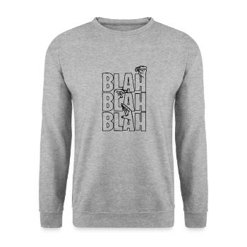 Blah Blah Blah - Unisex Pullover - Weißgrau meliert - Vorne - Alina (178cm) & Michal (187cm)