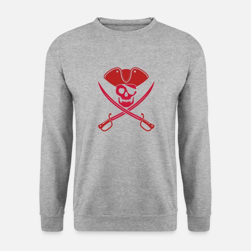 Pirat mit Schwertern - Unisex Pullover - Weißgrau meliert