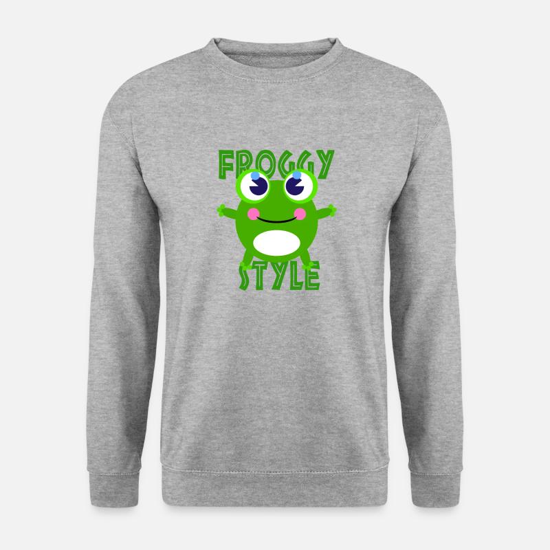 Süßer Frosch - Unisex Pullover - Weißgrau meliert
