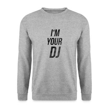 I'm your dj - Unisex Pullover - Weißgrau meliert - Vorne - Alina (178cm) & Michal (187cm)