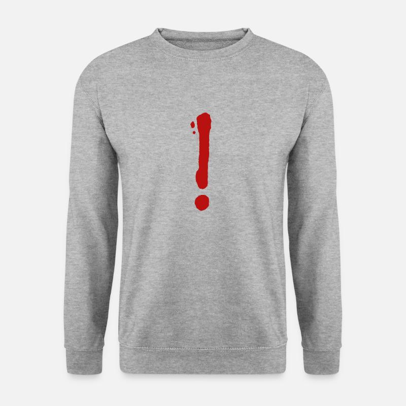 Ausrufezeichen 3 - Unisex Pullover - Weißgrau meliert