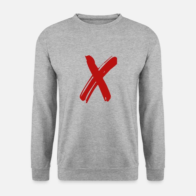 Kreuz 6 - Unisex Pullover - Weißgrau meliert
