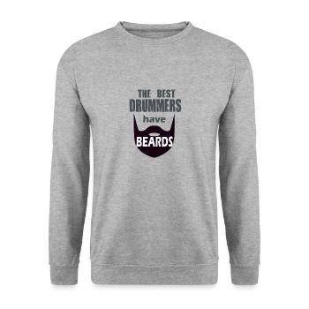Les meilleurs batteurs ont des barbes - Sweat-shirt Unisexe - gris chiné - Devant - Alina (178cm) & Michal (187cm)