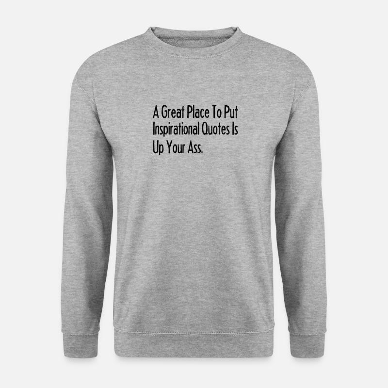 Inspirerende Citat, Inspirerende Citat, Cynisk - Unisex sweater - hvidgrå meleret
