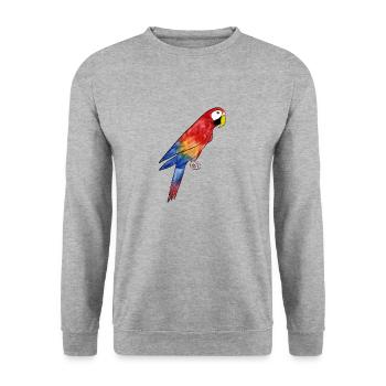 Macaw Parrot - Parrot Macaw - Unisex Sweatshirt - salt & pepper - Front - Alina (178cm) & Michal (187cm)