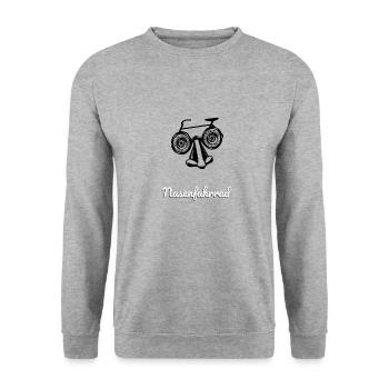 Verruecktes Nasenfahrrad dunkel - Unisex Pullover - Weißgrau meliert - Vorne - Alina (178cm) & Michal (187cm)