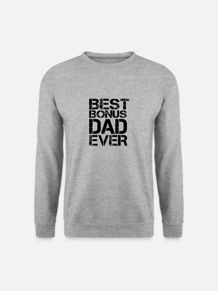 Best Bonus Dad Ever - Unisex Pullover - Weißgrau meliert