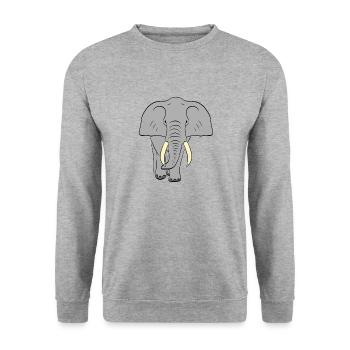 éléphant - Sweat-shirt Unisexe - gris chiné - Devant - Alina (178cm) & Michal (187cm)