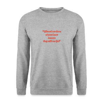 phrases of the bible - Unisex Sweatshirt - salt & pepper - Front - Alina (178cm) & Michal (187cm)