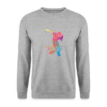 Out of the way I have to dance party dancers - Unisex Sweatshirt - salt & pepper - Front - Alina (178cm) & Michal (187cm)