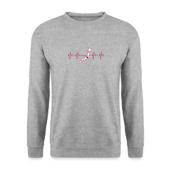 Japan - Unisex Pullover - Weißgrau meliert - Vorne - Alina (178cm) & Michal (187cm)