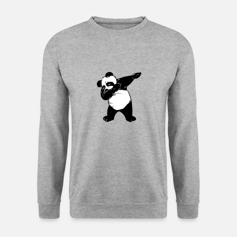 Panda - Unisex Pullover - Weißgrau meliert
