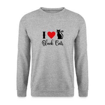 Black Cats - Unisex Pullover - Weißgrau meliert - Vorne - Alina (178cm) & Michal (187cm)
