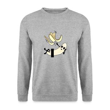 Strip-tease Banane Nue - Sweat-shirt Unisexe - gris chiné - Devant - Alina (178cm) & Michal (187cm)