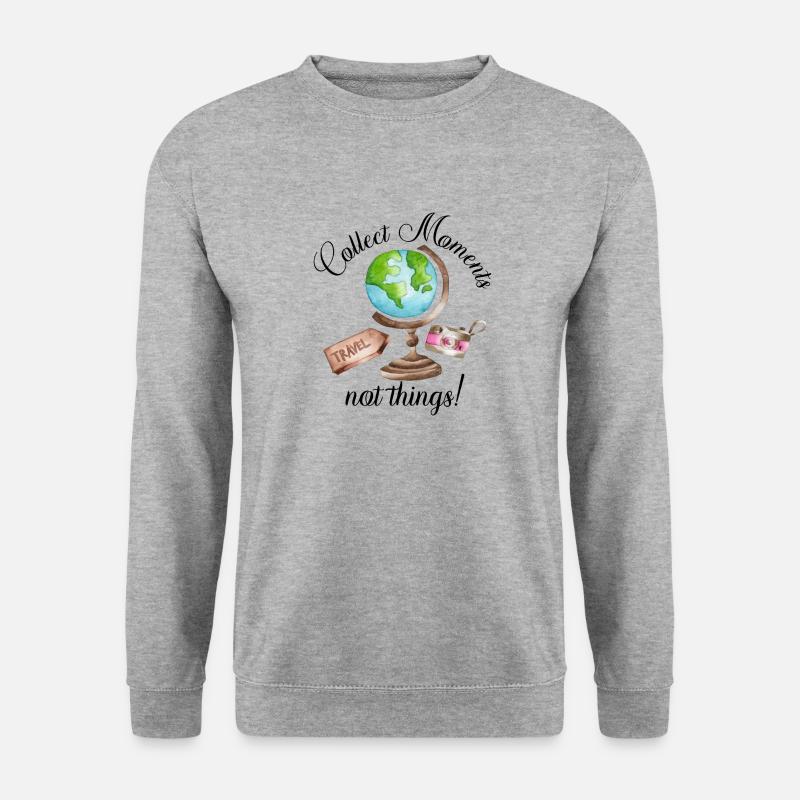 Collect Moments not Things - Unisex Pullover - Weißgrau meliert