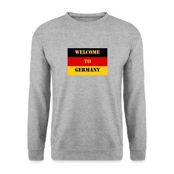 welcome to germany - Drapeau de l’Allemagne - Sweat-shirt Unisexe - gris chiné - Devant - Alina (178cm) & Michal (187cm)