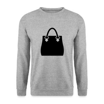 handtasche__f1 - Sweat-shirt Unisexe - gris chiné - Devant - Alina (178cm) & Michal (187cm)