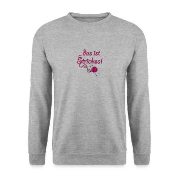 Cute knitting saying wool knitting needle gift - Unisex Sweatshirt - salt & pepper - Front - Alina (178cm) & Michal (187cm)