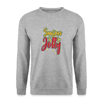 Season to be Jolly - Unisex Pullover - Weißgrau meliert - Vorne - Alina (178cm) & Michal (187cm)