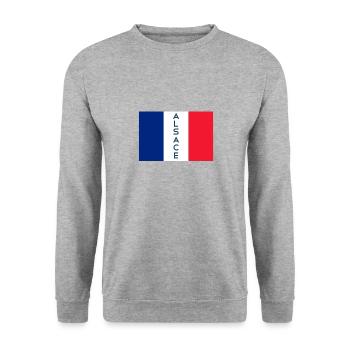 Drapeau de l’Alsace Armoiries de l’Alsace - Sweat-shirt Unisexe - gris chiné - Devant - Alina (178cm) & Michal (187cm)