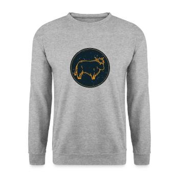 T-shirt de vache écossaise - Sweat-shirt Unisexe - gris chiné - Devant - Alina (178cm) & Michal (187cm)